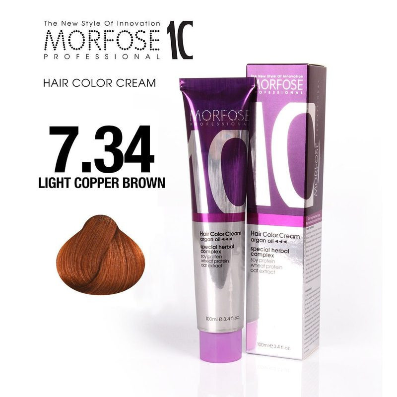 Morfose 10 Hair Color 7.34 - Light Copper Brown - 100 ml