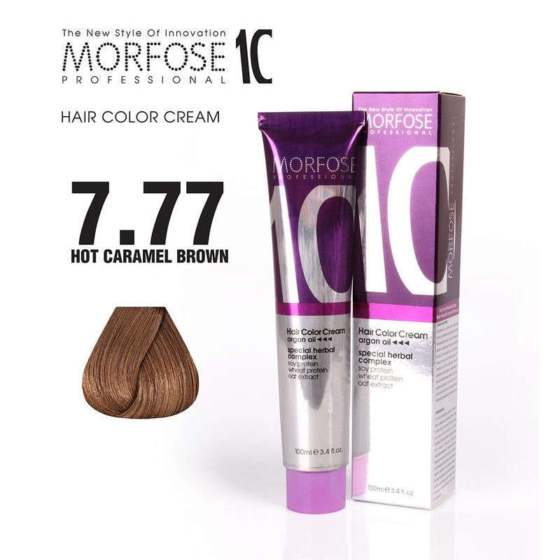 Morfose 10 Hair Color 7.77 - Warm Caramel Brown - 100 ml